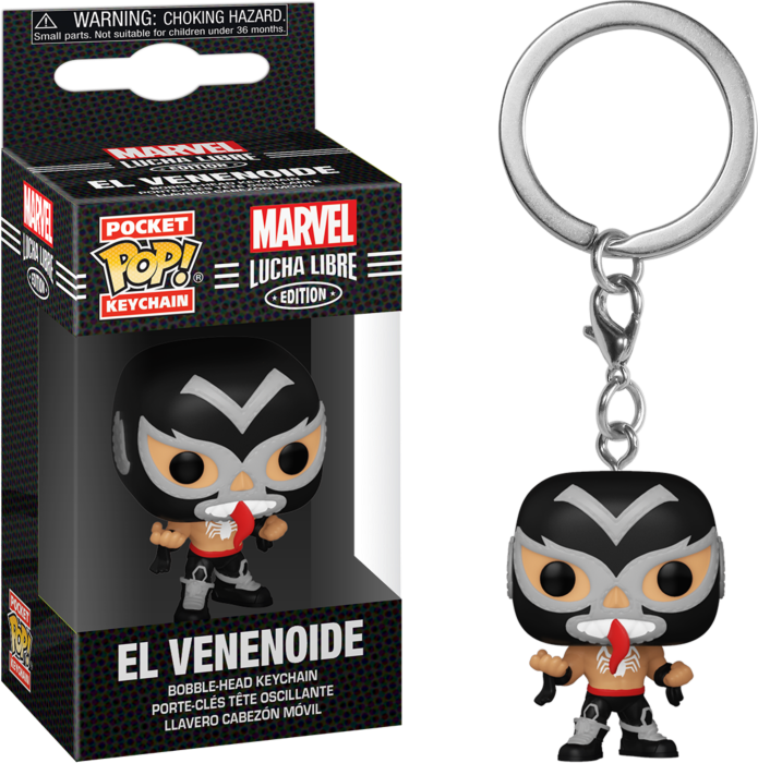 Funko Pocket Pop Marvel:( Lucha Libre Edition)- El Venenoide Venom Vinyl Keychain