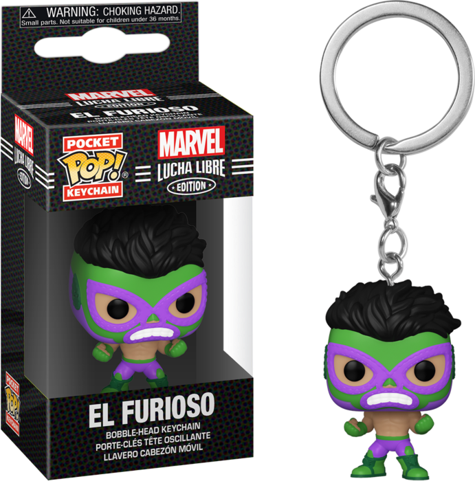 Funko Pocket Pop Marvel:( Lucha Libre Edition)- El Furioso Hulk Vinyl Keychain