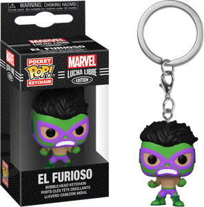 Funko Pocket Pop Marvel:( Lucha Libre Edition)- El Furioso Hulk Vinyl Keychain