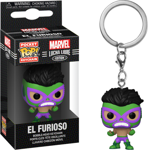 Funko Pocket Pop Marvel:( Lucha Libre Edition)- El Furioso Hulk Vinyl Keychain