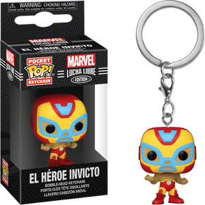 Funko Pocket Pop Marvel:( Lucha Libre Edition)- El Héroe Invicto Iron Man Vinyl Keychain