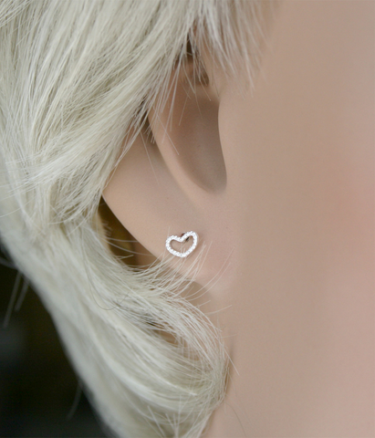 Sterling Silver Heart Studs