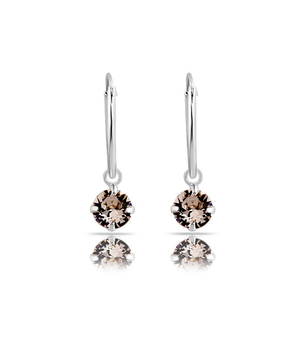 Swarovski Silk Crystal Sterling Silver Sleeper Earrings