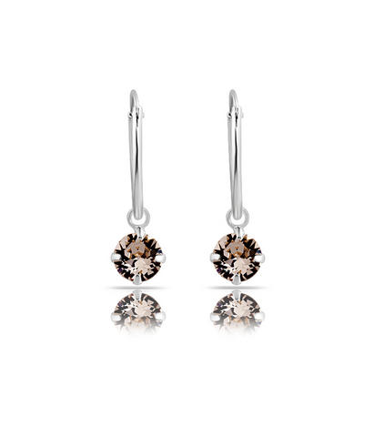 Swarovski Silk Crystal Sterling Silver Sleeper Earrings