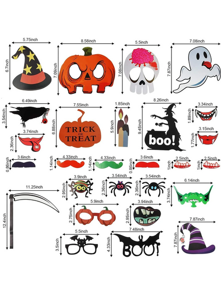 Halloween Photobooth Prop - 26pcs