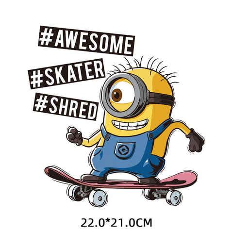 Heat Transfer Sticker - Minion Skater