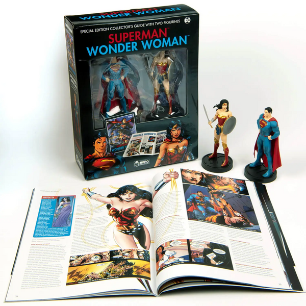 DC Superman & Wonder Woman Illustrated Guide WITH 2 Figures by Eagle Moss