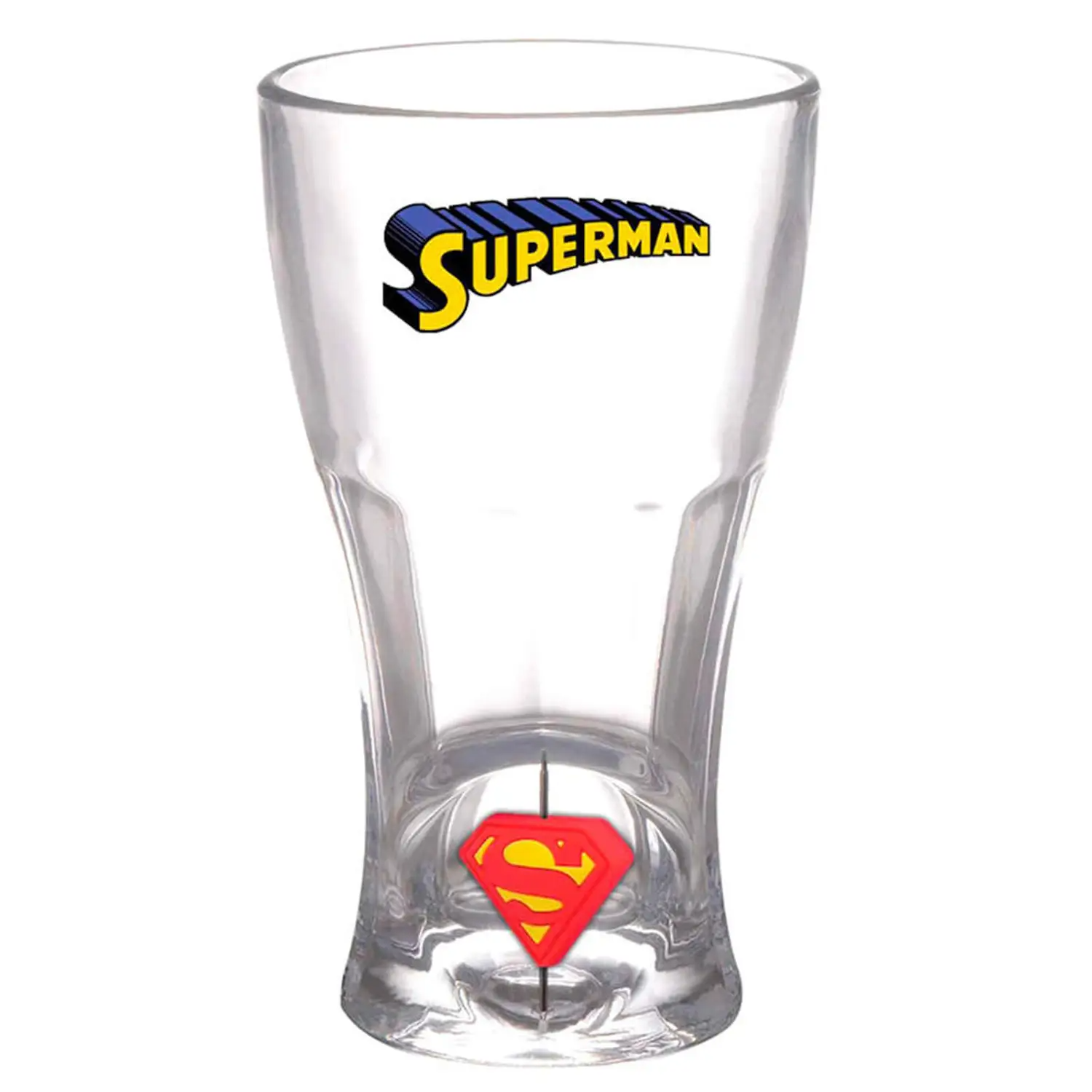 DC Comics Superman 3D Rotating Logo Soda Glass