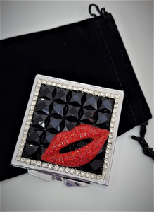 Jewelled Compact Mirror -Lips Edition